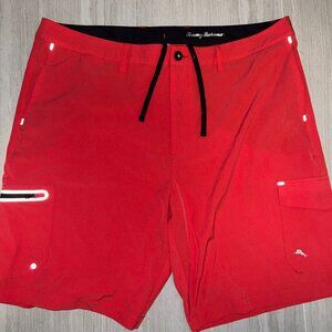 Tommy Bahama Shorts Men's 40 Island Active Cargo Zip Pocket Beach Board Shorts
